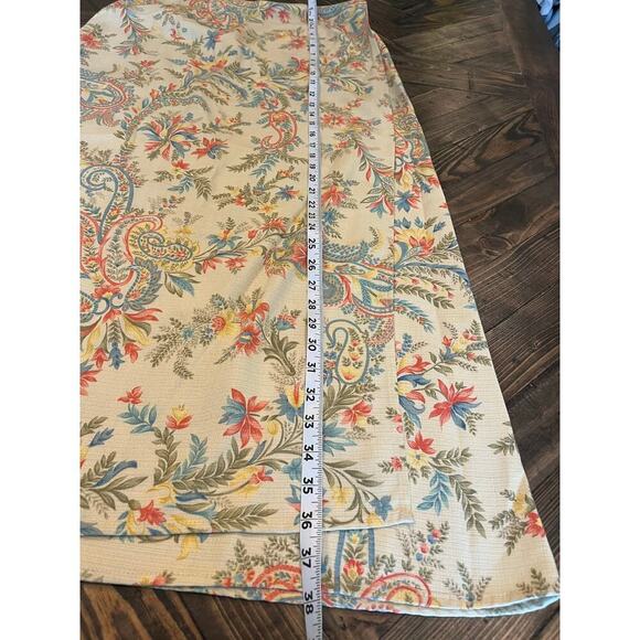 Talbots Floral Wrap Skirt Women 6 Fairy Beach Resort Colorful Summer Wedding VTG - Picture 6 of 9